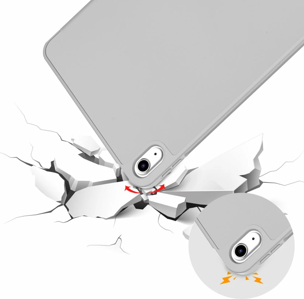 Mbështjellës tablet Tech-Protect SC Pen Case për iPad 10.9" (2022), silikon, gri e çelët