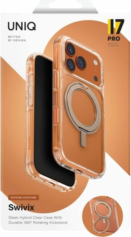 Kuti mbrojtëse UNIQ Swivix Rotating Kickstand 360 për iPhone 17 Pro, e artë