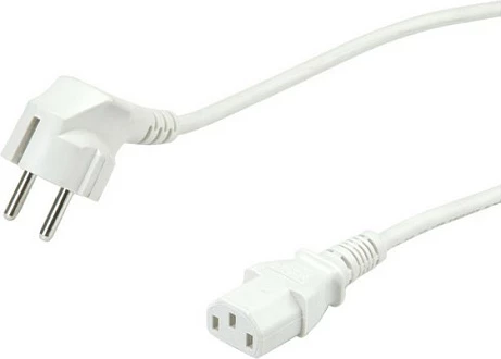 Kabllo rryme VALUE 19.99.1016, Schuko (CEE7/7) në IEC 320-C13, 0.6 m, 10A, e bardhë