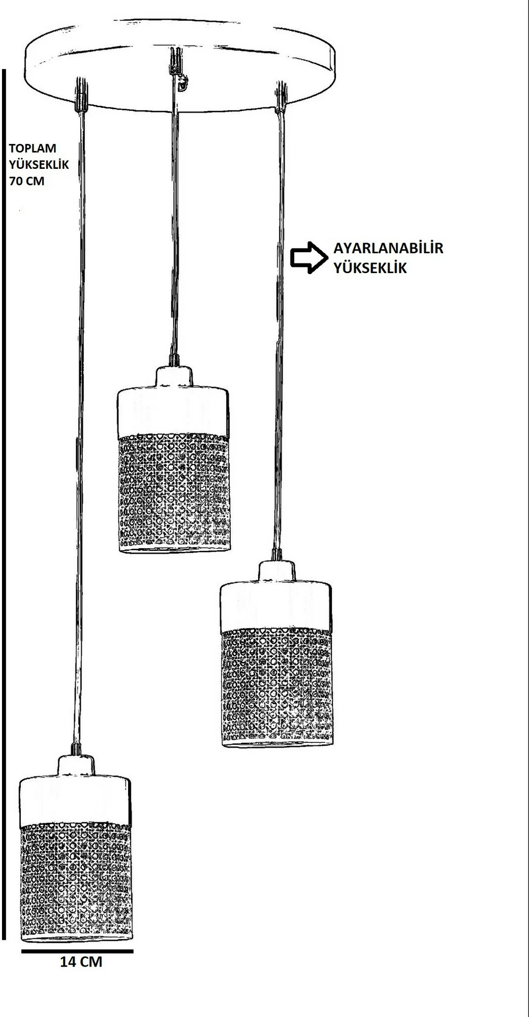 Llambë tavani Opviq Zeus, 3 llampa, ratan e zezë