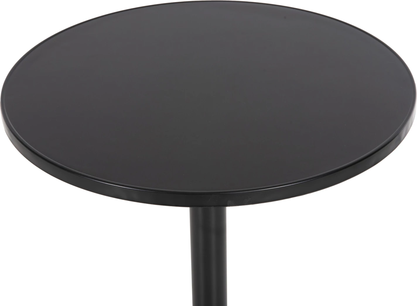 Tavolinë e rrumbullakët për jashtë, GOSS, alumini, ngjyrë e zezë, Φ60x70 cm