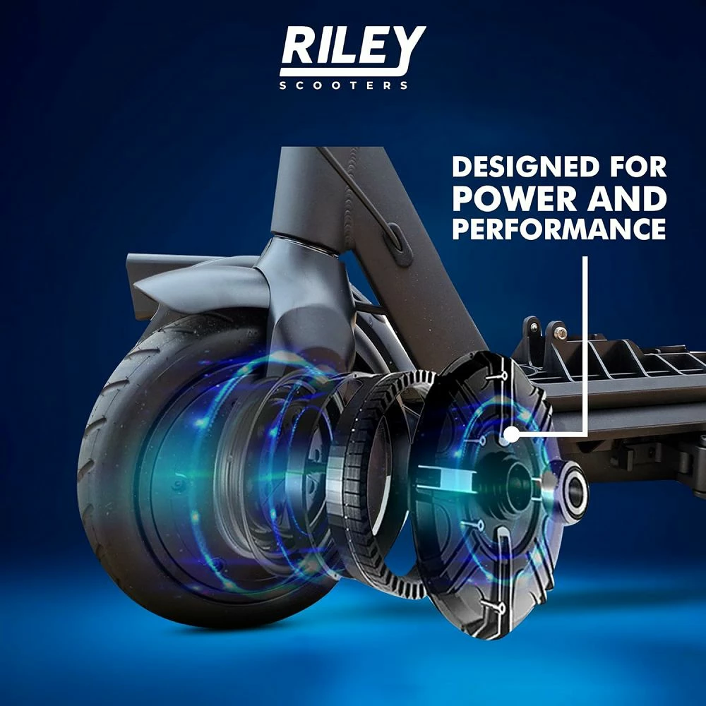 Skuter elektrik Riley RSX Plus 350W, bateri 42V/6Ah, rreze deri 25 km, goma 8.5\", i palosshëm, i zi