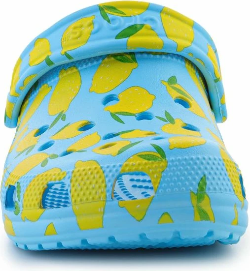 Papuqe Crocs unisex, blu e verdhë