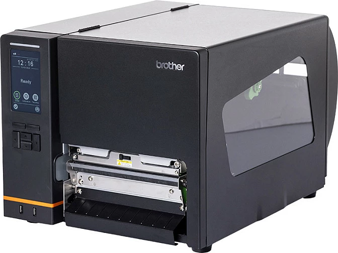 Printer etiketash Brother TJ-6521TN, 6", 203 x 300 DPI, termal/transfer termik, Wi‑Fi/Bluetooth/Ethernet, e zezë