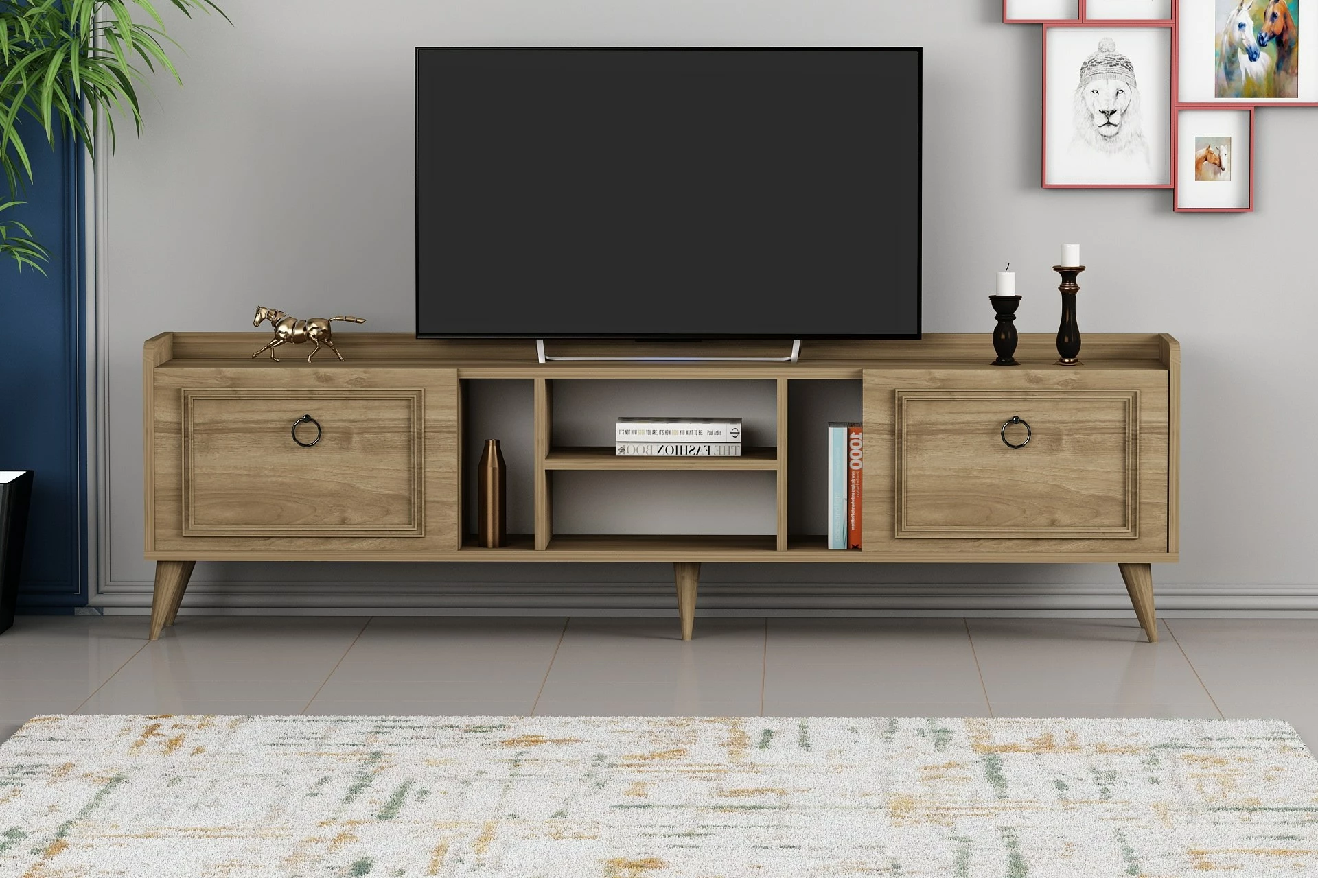 Komodë TV Hanah Home, Rudy v2, ngjyrë arre