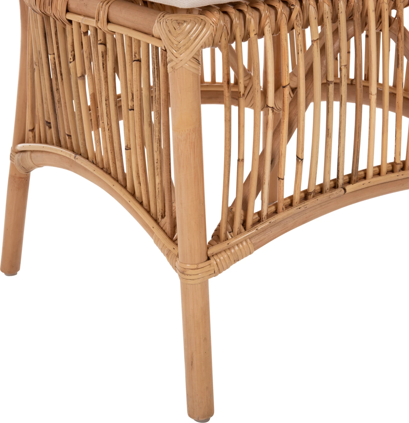 Karrige për ngrënie THALIN FH9834 rattan ngjyrë natyrale-jastëk ngjyrë bardhë 53x58x91Hcm