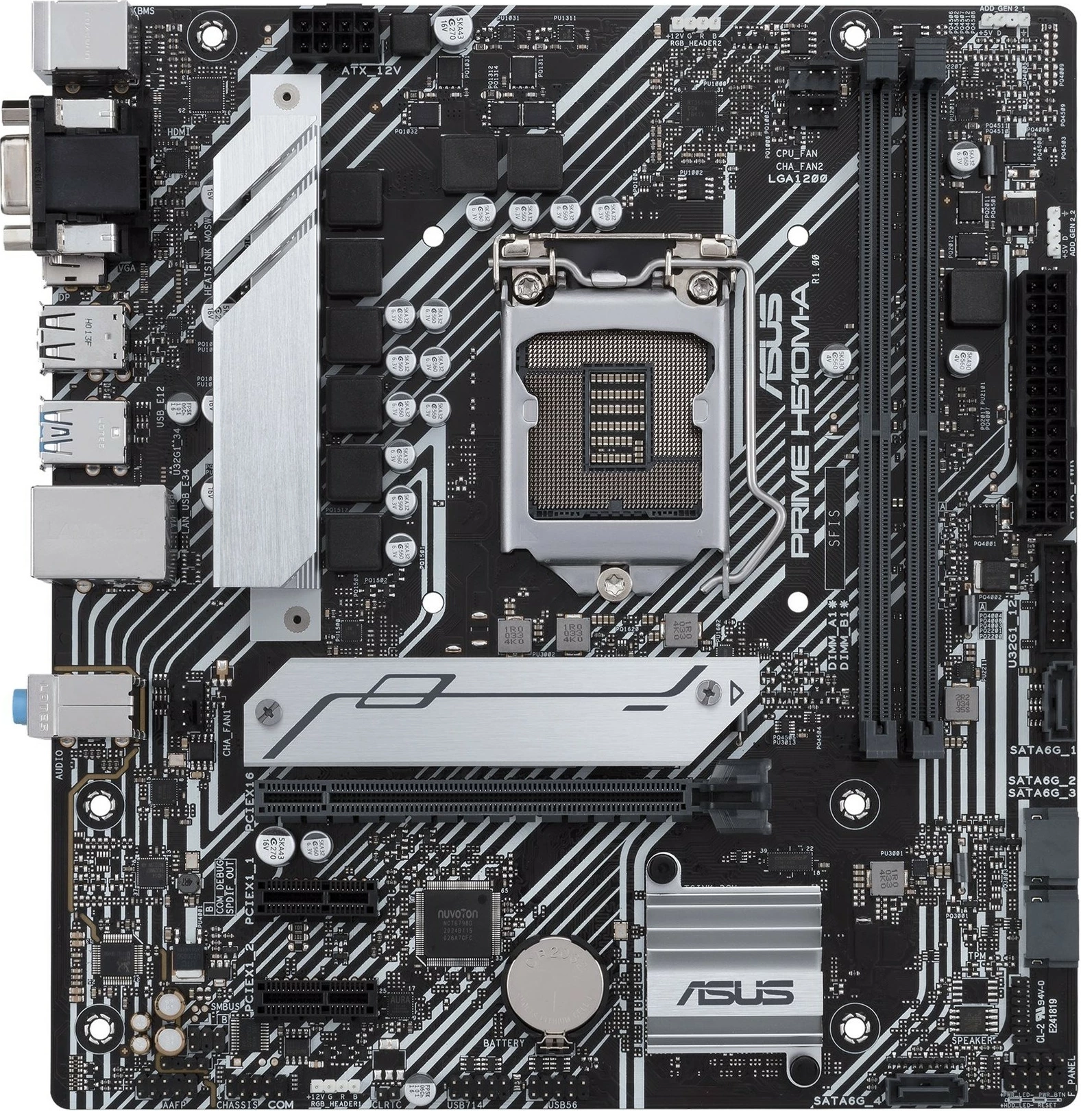 Pllakë amë ASUS PRIME H510M-A, Socket LGA 1200, Intel® Celeron®, Intel® Core™ i5, i7, i9, Intel® Pentium®, DDR4-SDRAM, 64 GB, DIMM