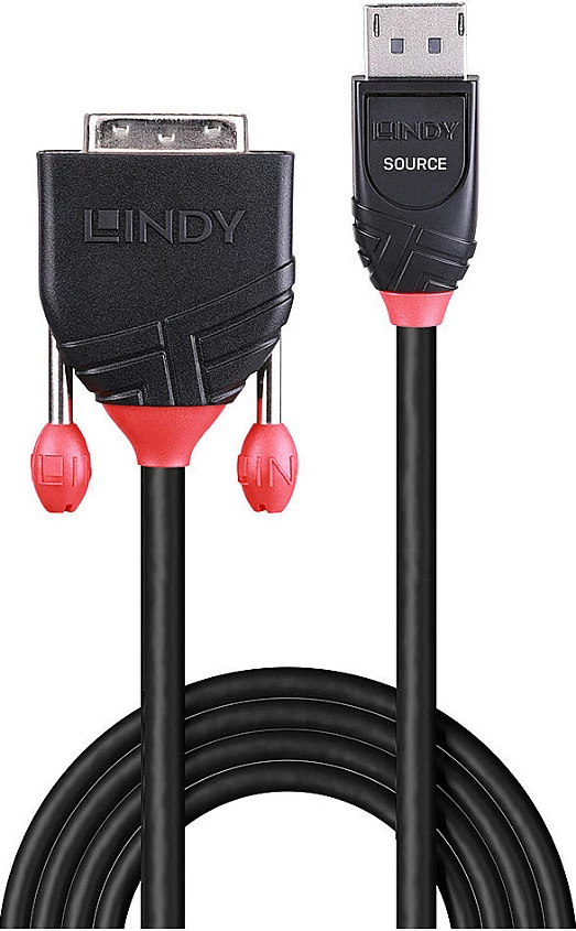Kabllo DisplayPort në DVI-D LINDY, 2 m, 1920x1200@60Hz, e zezë