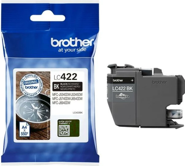 Patron boje, Brother, LC422/LC422BK, 550 faqe, e zezë