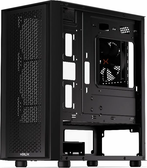 Kasë Krux Scor KRXD002 Cube Tower microATX/Mini-ITX me xham të kalitur, e zezë
