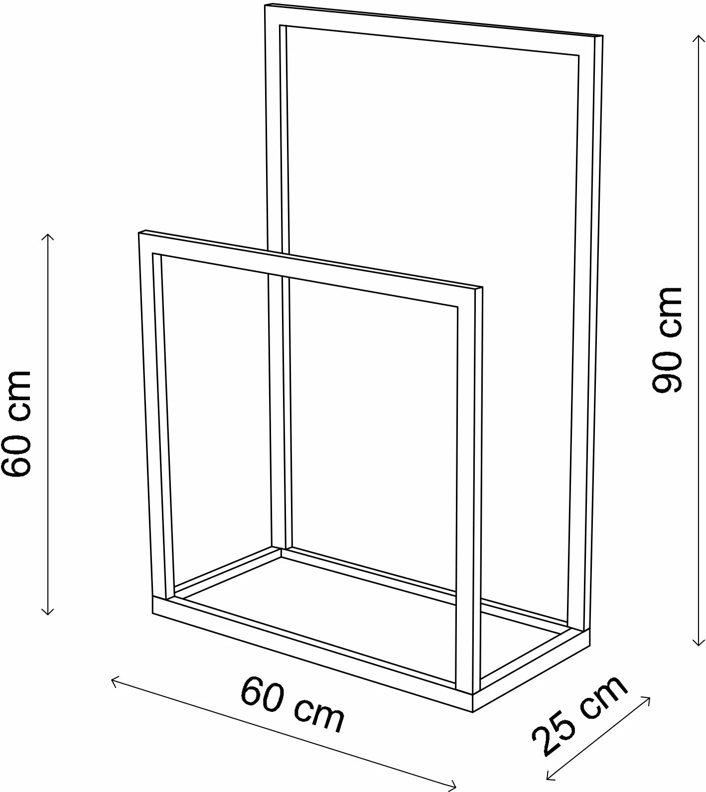 Stendë korridori Skye Decor, e zezë, GED-032, 25x60x90cm