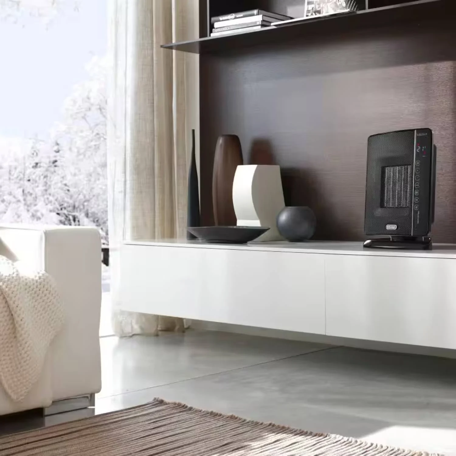 Ngrohës me ventilator, DeLonghi, DCH7993ER.BC, 2400 W, për dhoma deri 70 m³, funksion Eco, i zi 2