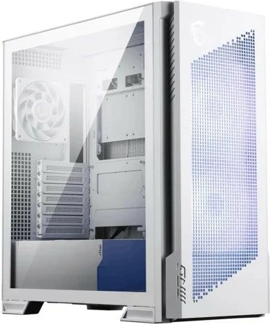 Kasë MSI MPG Velox 300R Airflow PZ midi tower, ARGB, mbështetje E-ATX/ATX/mATX/mini-ITX, USB Type-C 20 Gb/s, dritare xhami të temperuar, e bardhë