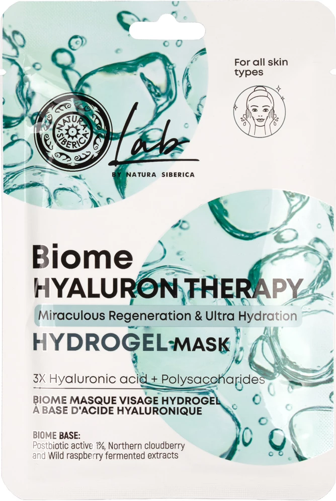 Maskë hidrogel për fytyrë Natura Siberica Lab Biome Hyaluron Therapy për femra 30g