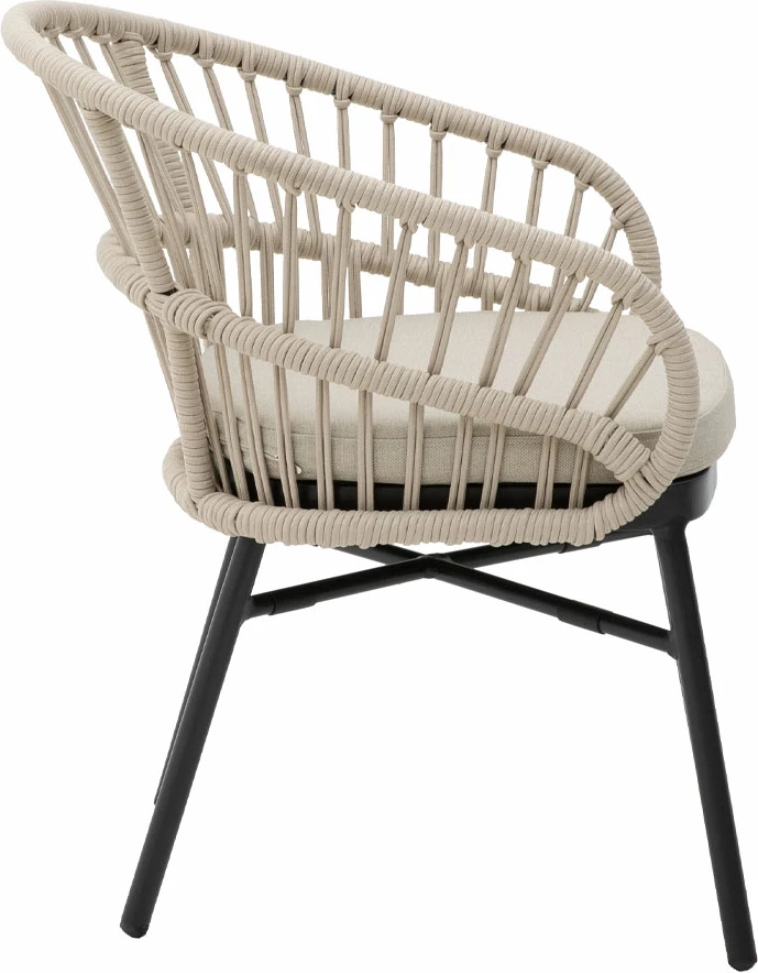 Karrige Luna, krem e zezë, 58x65x78cm