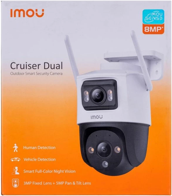 Kamerë sigurie IP Cruiser Dual 3MP, e zezë/bardhë