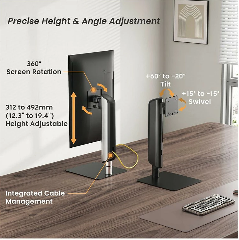 Mbajtëse monitori EQUIP 650129, për tavolinë, 17"-49", VESA 75x75/100x100, 18 kg, argjendtë