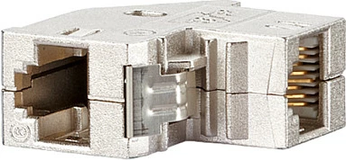 Kuple RJ45 METZ CONNECT 1309A1-I, Cat6 EA, 10GbE, i ekranum, 90°, argjendtë