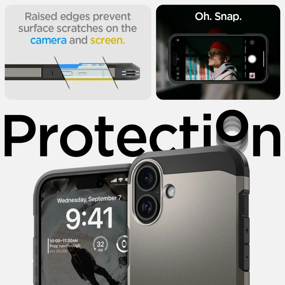 Mbështjellës Spigen Tough Armor Mag për iPhone 16, MagSafe, qëndrim i integruar, rezistencë MIL-STD, gunmetal