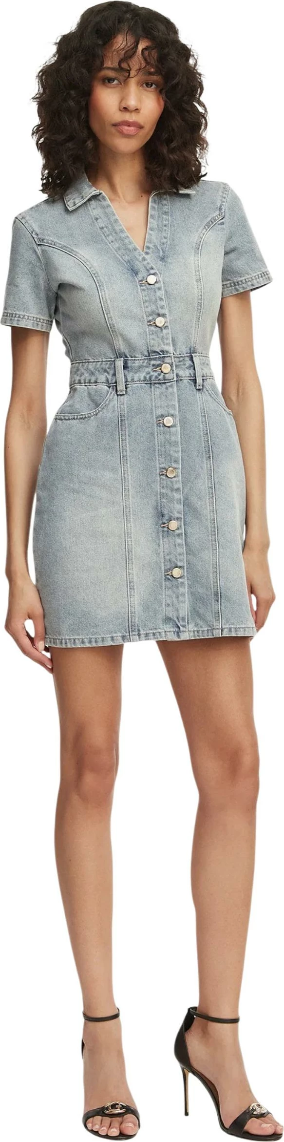 Fustan midi për femra Morgan De Toi 241-ROGLA, denim [Madhësia: 34]