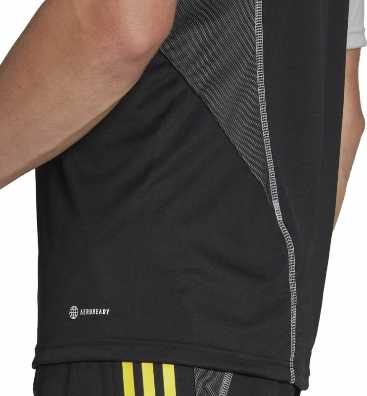 Fanellë adidas për meshkuj, e zezë me të verdhë dhe gri