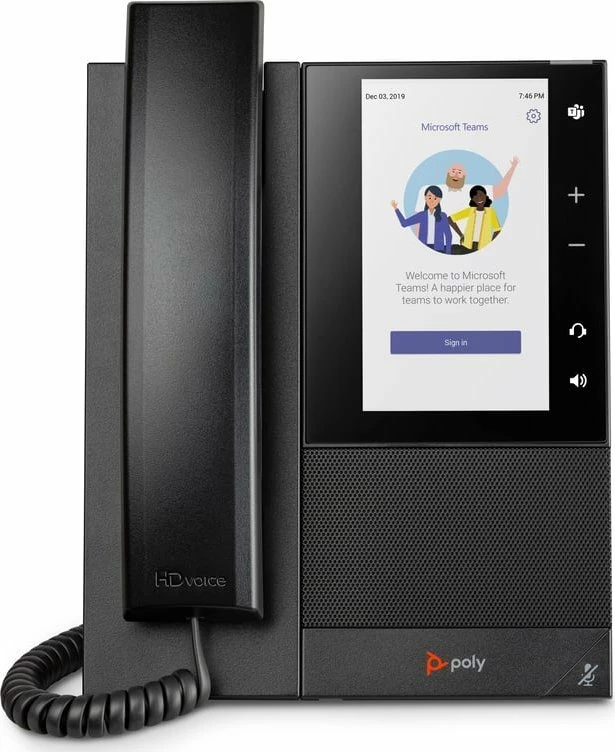 Telefon IP Poly CCX 505 për Microsoft Teams, PoE, ekran 5\", 24 linja, Wi-Fi, Bluetooth, Gigabit Ethernet, zi