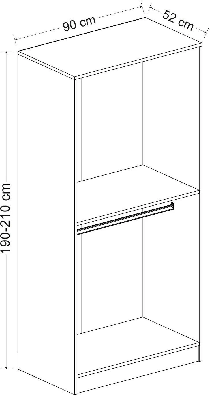 Dollap Skye Decor, ngjyrë antracit dhe lis, 210cm