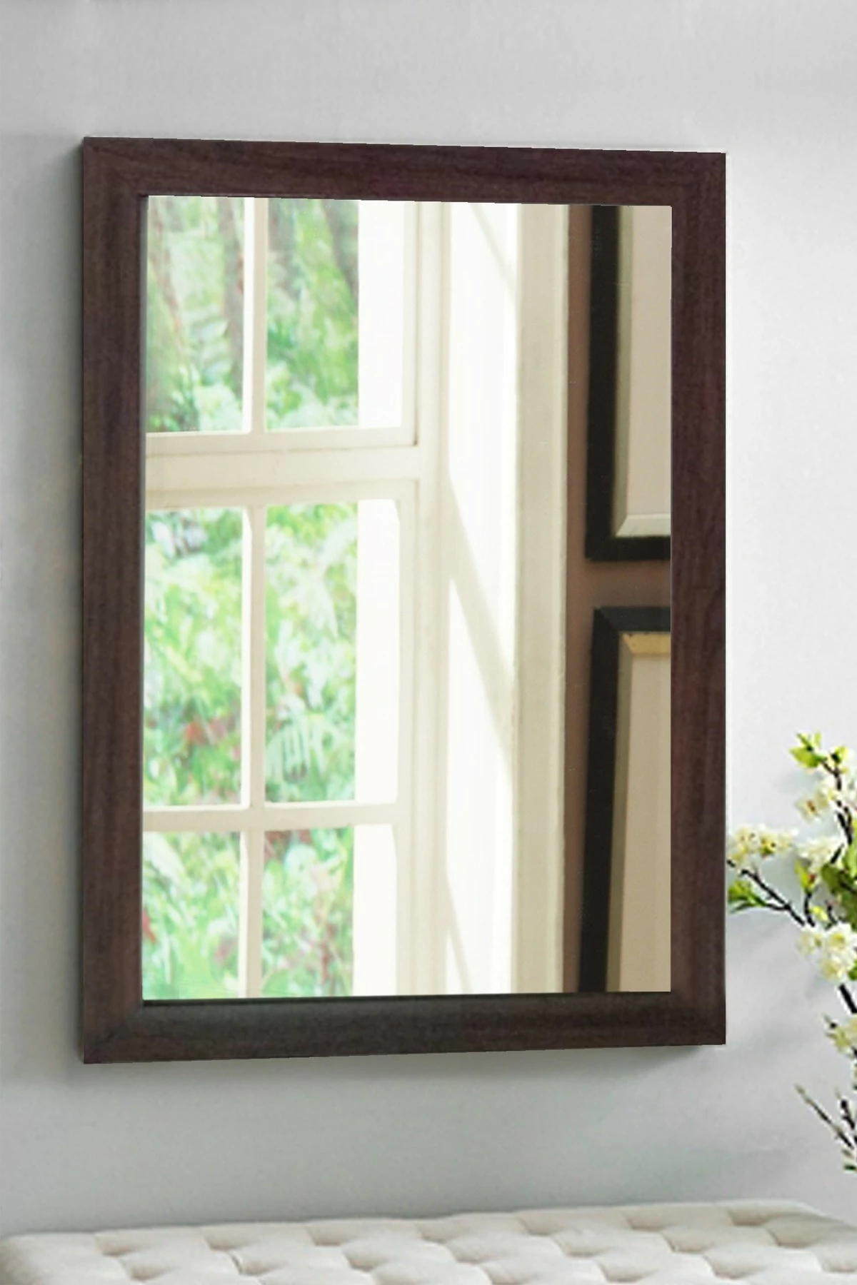 Pasqyrë dekorative, kornizë kafe, Skye Decor, 40x55cm