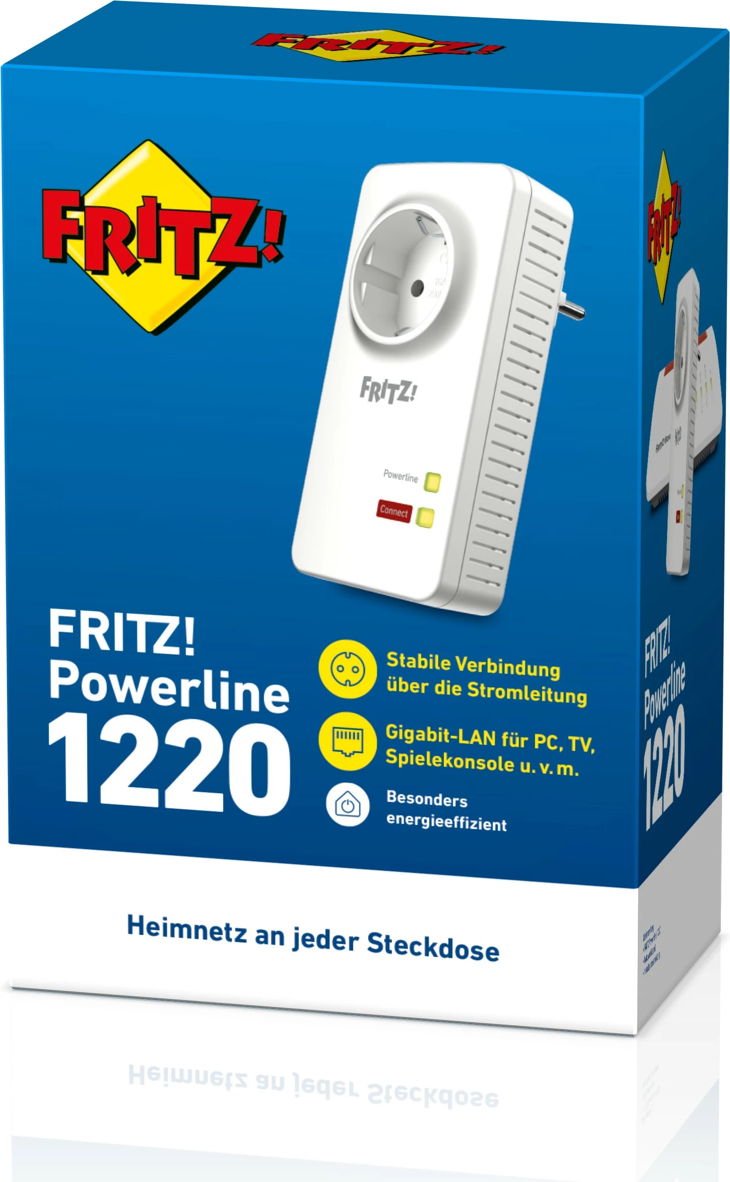 Adapter Powerline AVM FRITZ!Powerline 1220, 1200 Mbit/s, Gigabit Ethernet, i bardhë