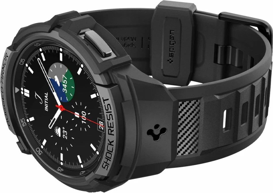 Mbështjellës Spigen Rugged Armor Pro me rrip për Samsung Galaxy Watch 6 Classic 47mm, Zi