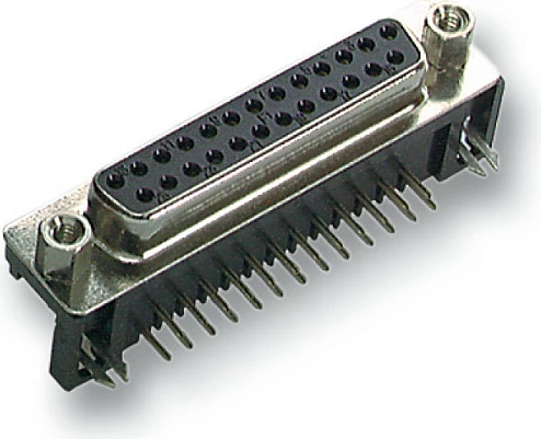Konektor D-Sub EFB Elektronik EDF 09 A/KG-T1, DB9 9-pin, femër, 90°, 9.4 mm, i zi