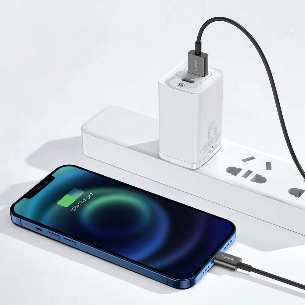 Kabllo Baseus Superior USB në Lightning CALYS-C01, 2m, 2.4A, e zezë