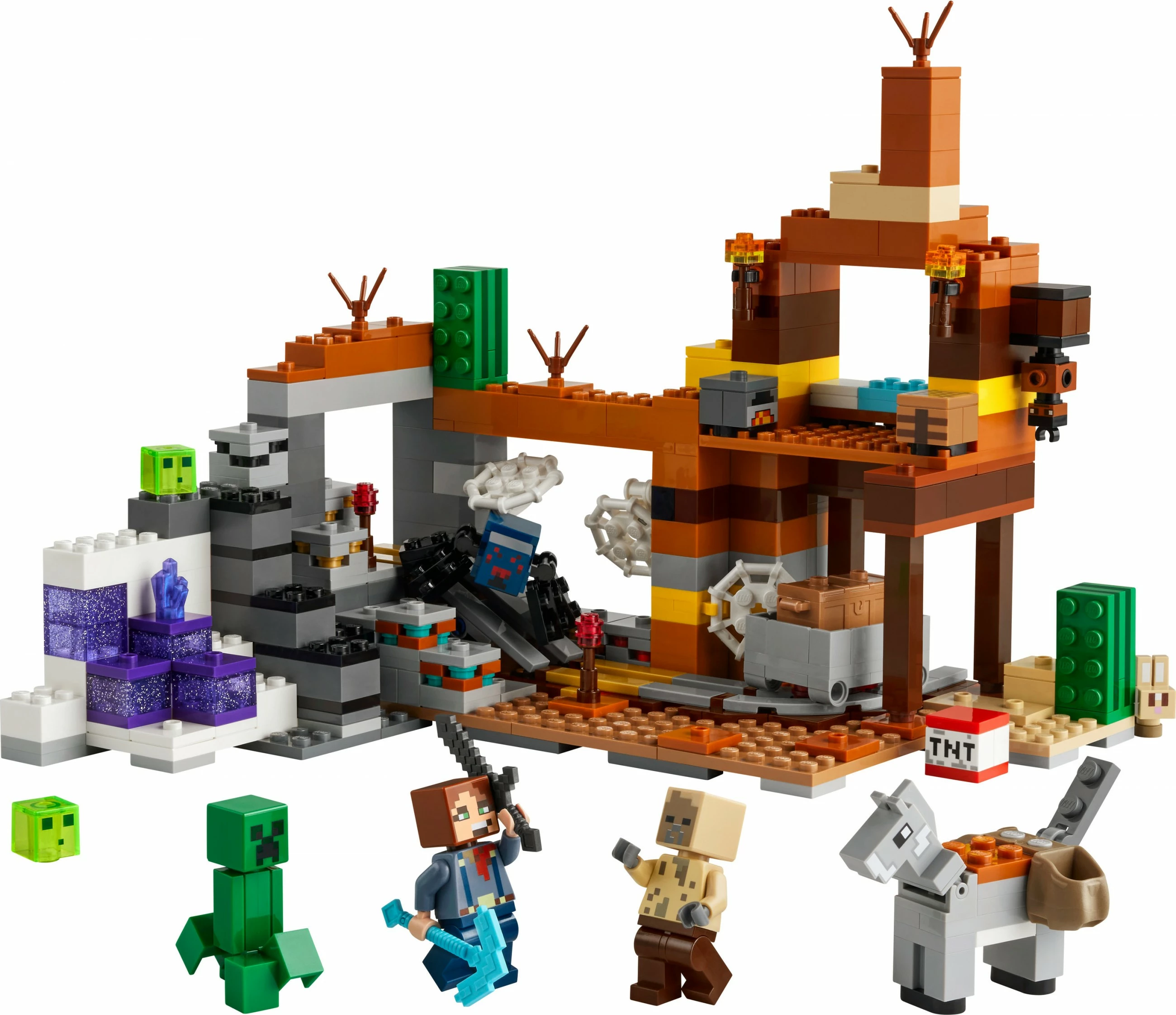 Set ndërtimi LEGO Minecraft 21263 The Badlands Mineshaft, shumëngjyrësh