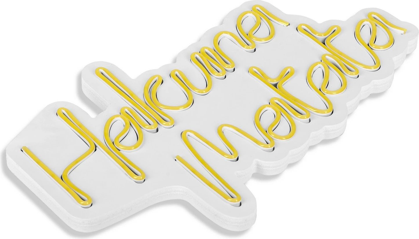 Dritë dekorative LED në mur, Hakuna Matata, plastike, ngjyrë e verdhë