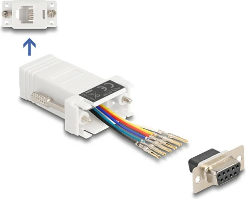 Adapter DeLOCK 67078, D-Sub 9 (Femër) në RJ12 (Femër), i bardhë