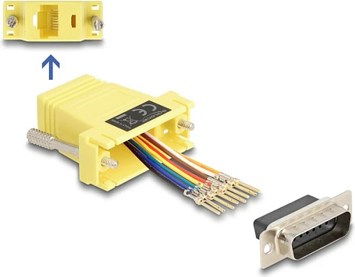 Adapter montimi DeLOCK DB15 (VGA) në RJ45, i verdhë
