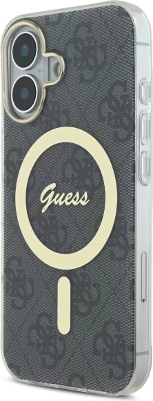 Mbështjellës Guess IML 4G MagSafe për iPhone 16 Plus, Zi