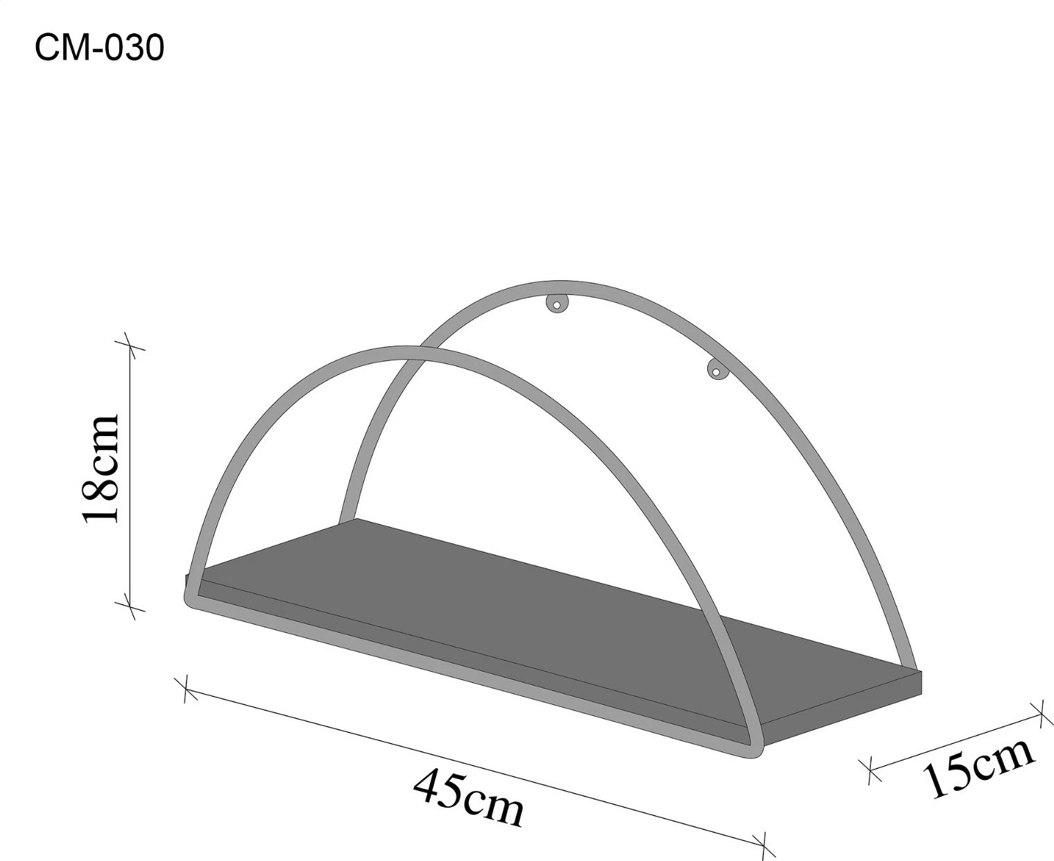 Raft muri dekorativ Hanah Home, ngjyrë ari dhe kafe, 41x17x16cm