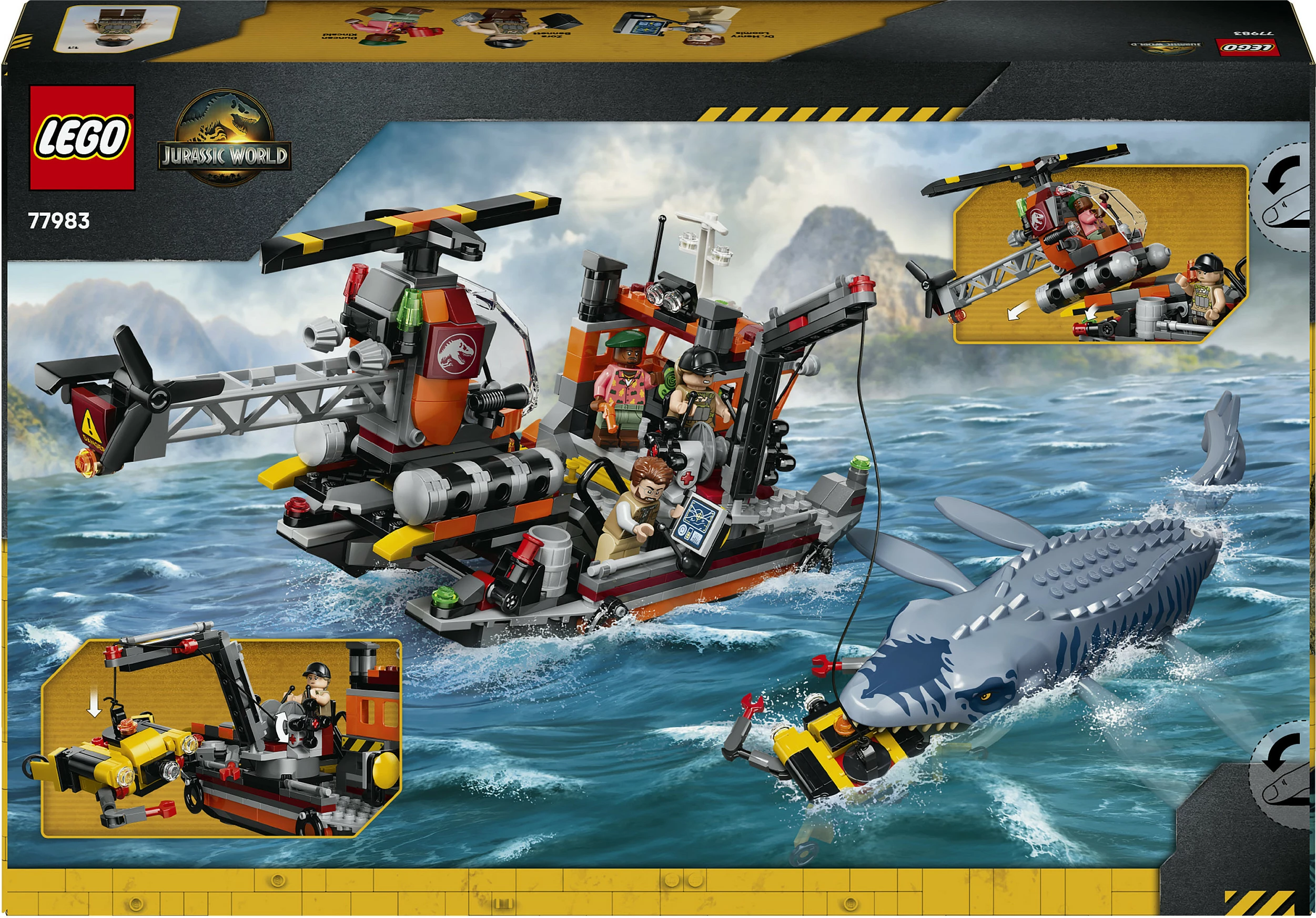 Set LEGO Jurassic World 77983 Mosasaurus Boat Attack, 703 copë