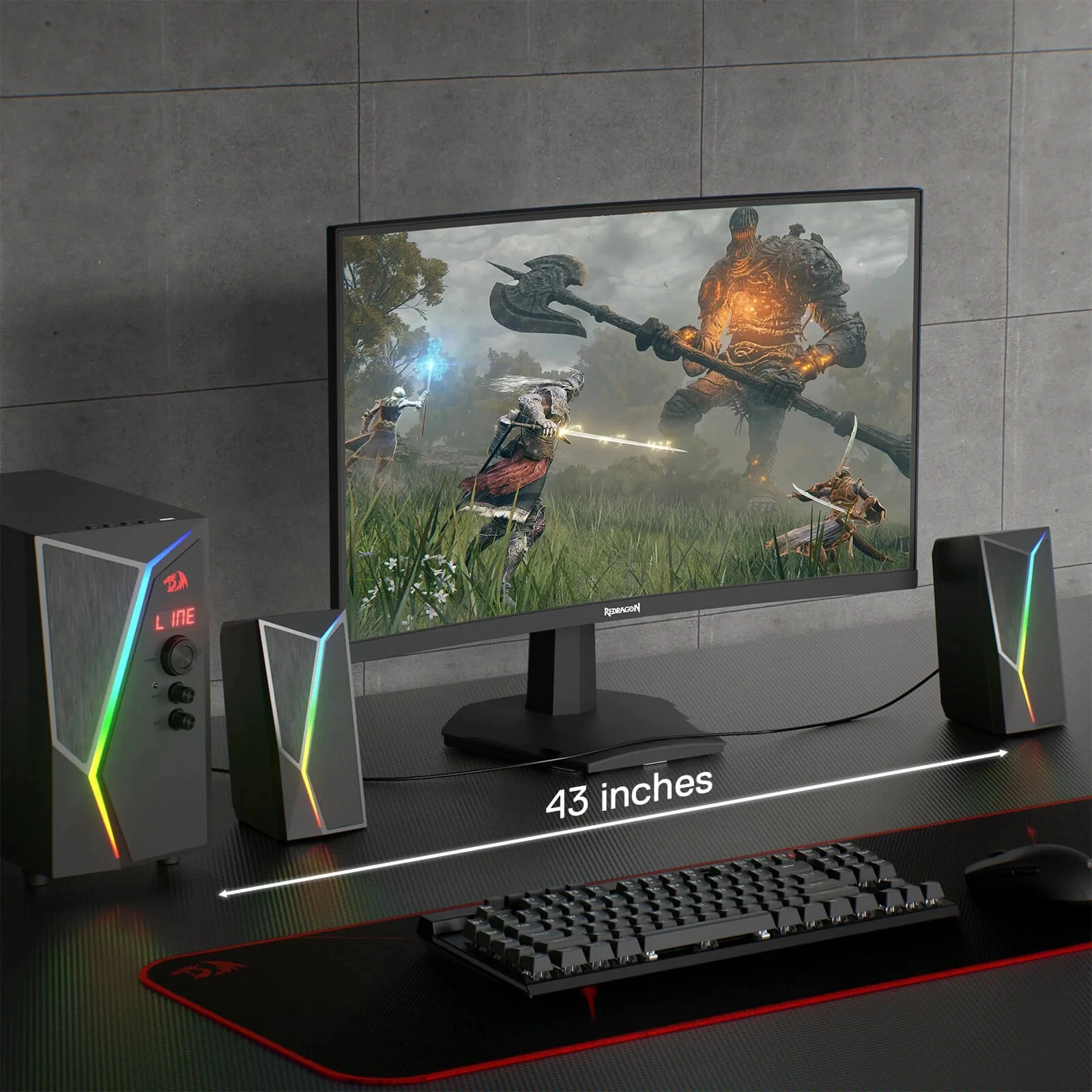 Sistem altoparlantësh 2.1 Redragon Anvil Pro GS520-PRO 25W me Bluetooth, RGB, telekomandë, i zi