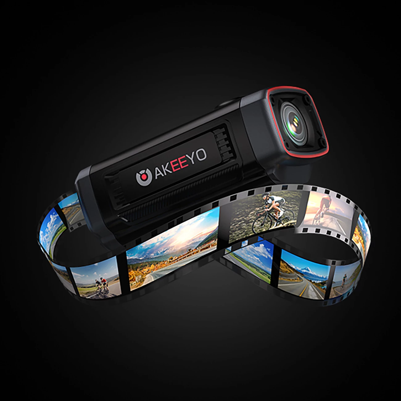 Kamerë aksioni AKEEYO 710 Lite FullHD 1080p, WiFi, IP66, bateri 1800mAh, USB-C, për biçikletë/moto, e zezë