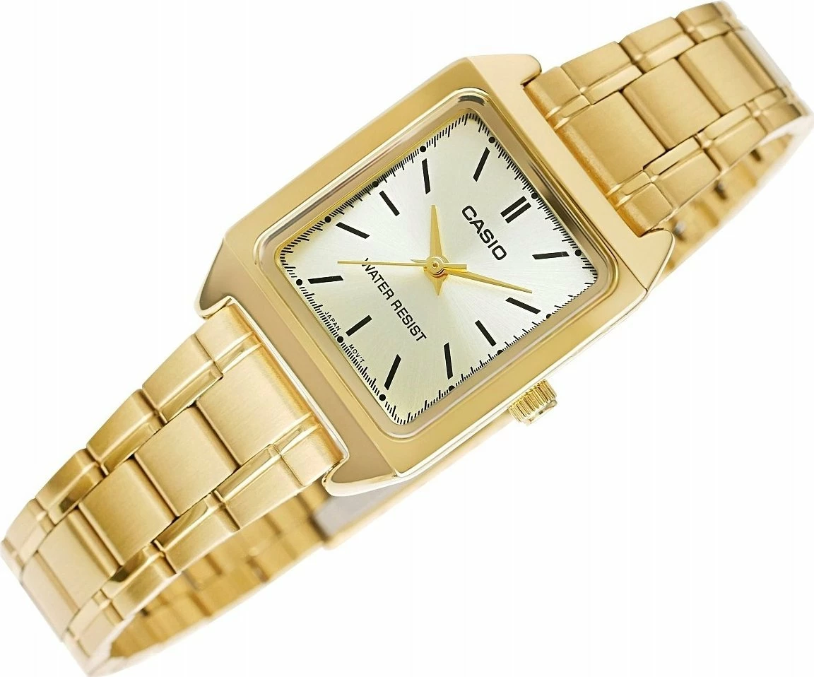 Orë dore Casio LTP-V007G-9EUDF, kuarc, analoge, 30 m, rrip çelik inox, me kuti, e artë