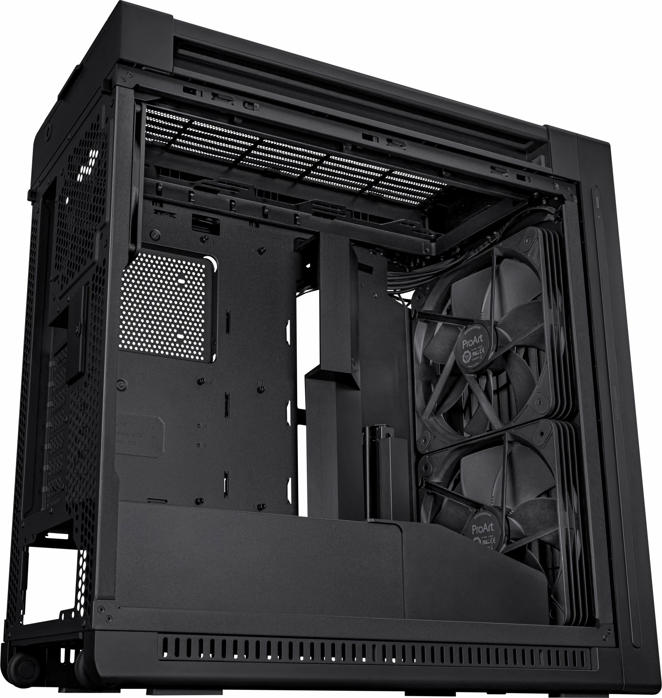 Kasë Asus ProArt PA602 (90DC00J0-B09000) midi tower ATX/eATX me 2x200mm + 1x140mm fan, USB Type-C, e zezë