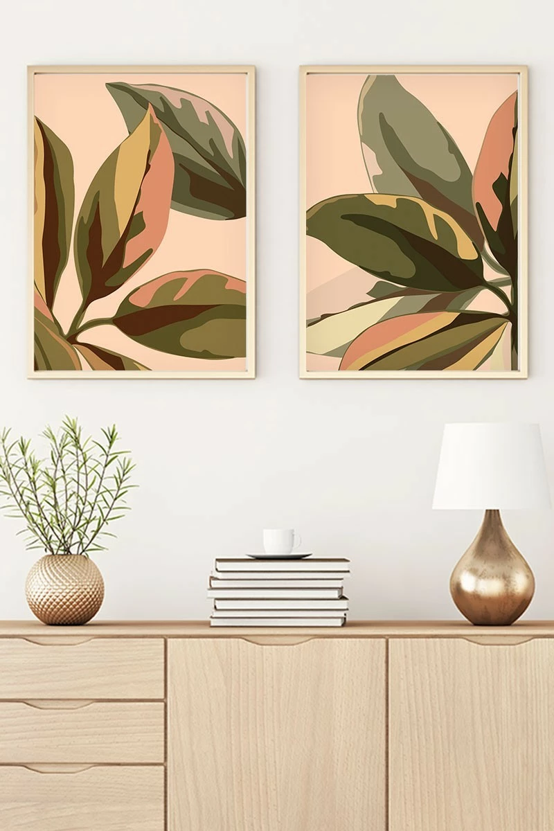Pikturë dekorative me kornizë MDF (2 copë), Wallity, Huhu23, 70x50