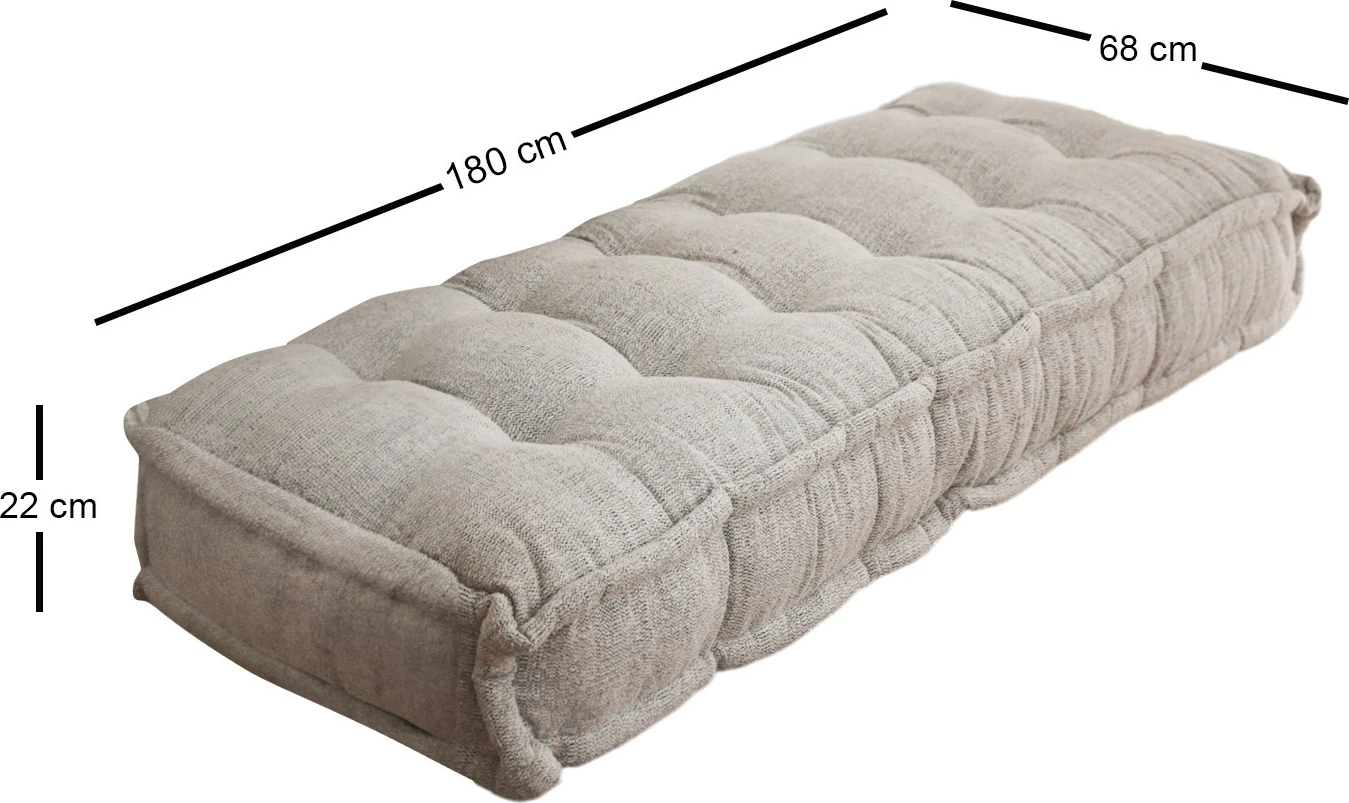 Jastëk i madh TEDDY, ngjyrë gri, Atelier del Sofa, Boho Dokuma