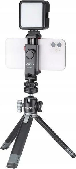Mbajtës telefoni Ulanzi ST-06S, 1/4" dhe hot shoe ISO, 60-90 mm, rrotullim 360°, i zi