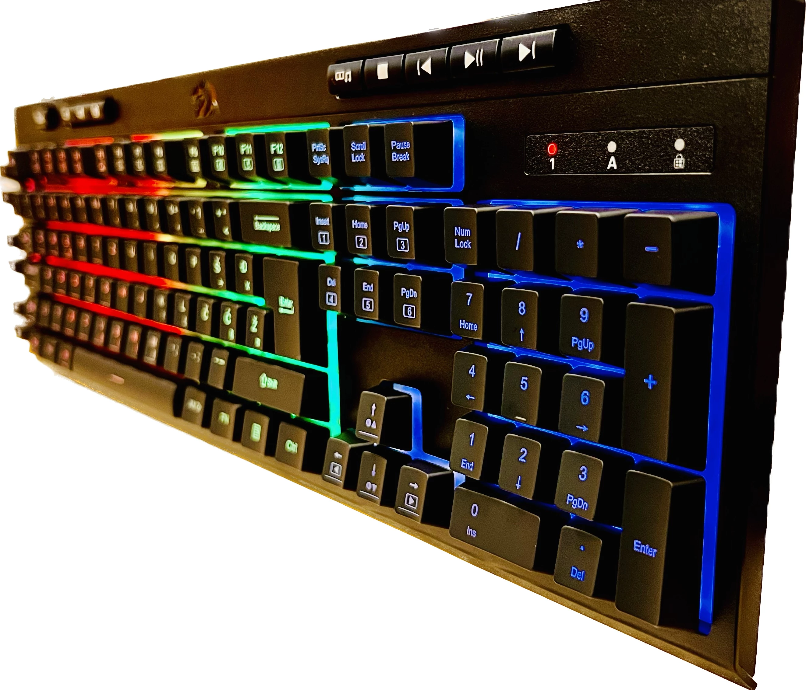 Tastierë gaming Redragon Shiva K512, me kabllo USB, RGB, full-size, membrane, 6 tasta makro, me mbështetëse dore, layout SLO/CRO, e zezë