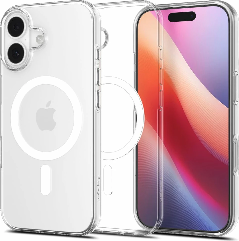 Mbështjellës Spigen Liquid Crystal MagSafe për iPhone 17, Transparent dhe Bardhë