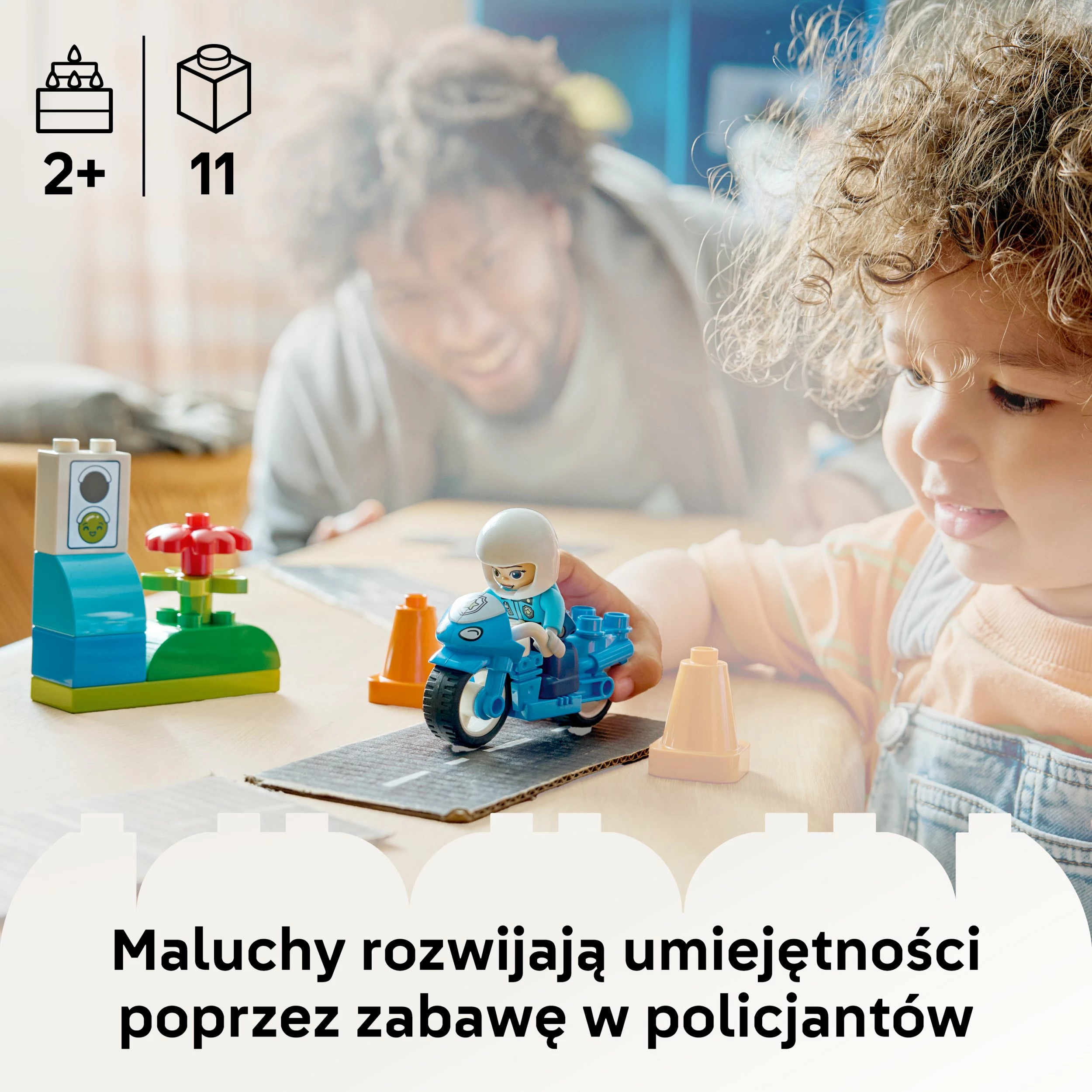 Set ndërtimi LEGO DUPLO Blue Police Motorcycle 10471, 11 copë, 2+ vjeç, blu