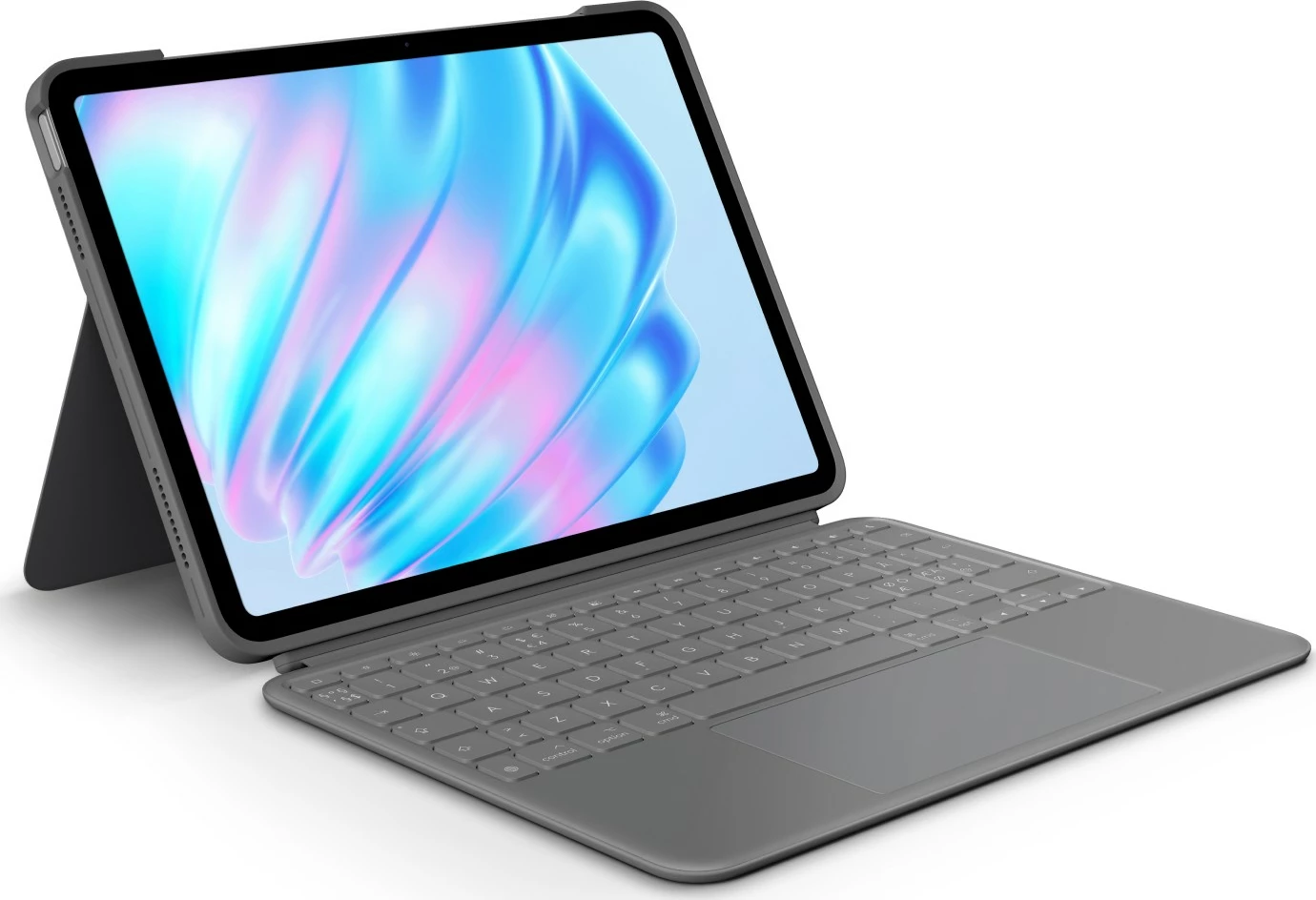 Tastierë me mbështjellës Logitech Combo Touch për iPad Air 11 M2, QWERTY, trackpad, gri